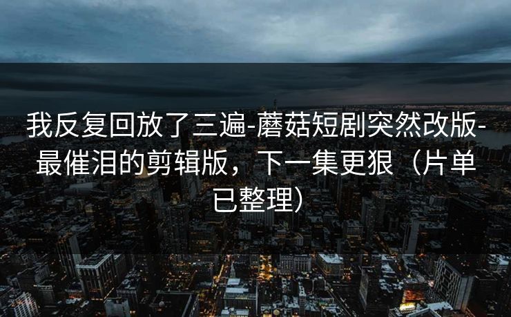 我反复回放了三遍-蘑菇短剧突然改版-最催泪的剪辑版,下一集更狠(片单已整理) 我反复回放了三遍-蘑菇短剧突然改版-最催泪的剪辑版,下一集更狠(片单已整理)